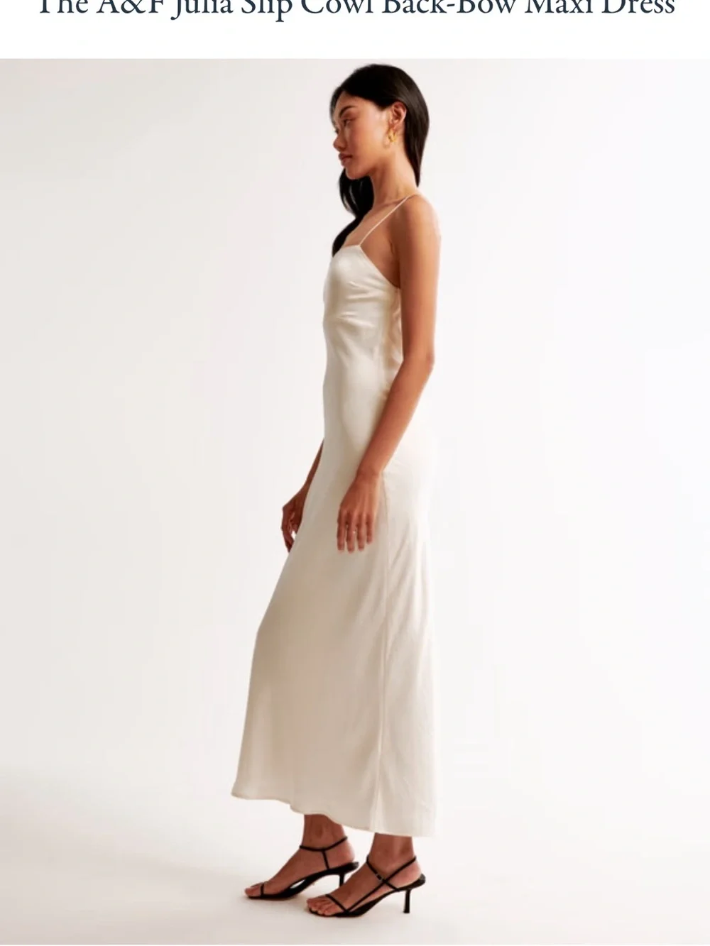 Abercrombie & Fitch Cream Satin Maxi Slip Dress